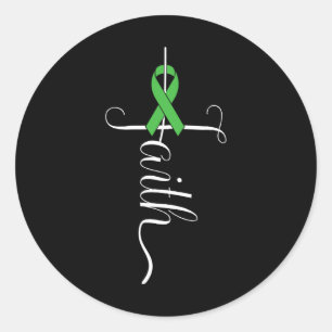 Mental Health Awareness Green Ribbon 1 Classic Round Sticker