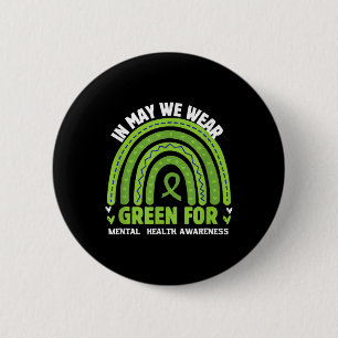 Mental Health Awareness Green Ribbon 2 Inch Round Button