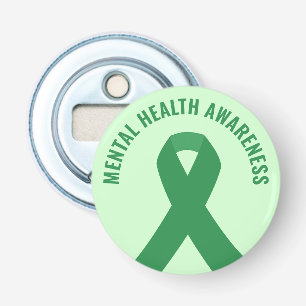 Mental Health Awareness Green Ribbon Bottle Opener