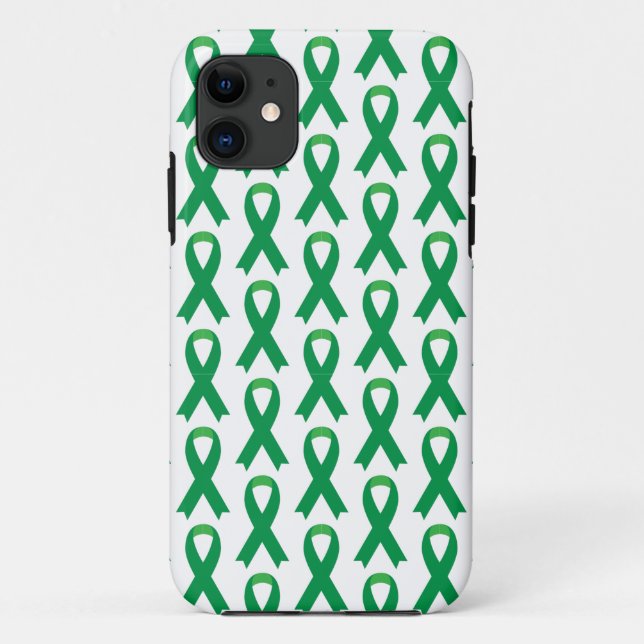 Mental Health Awareness Green Ribbon Case-Mate iPhone Case (Back)