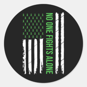 Mental Health Awareness Green Ribbon  Classic Round Sticker