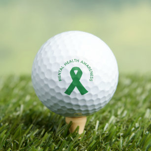 Mental Health Awareness Green Ribbon Golf Balls