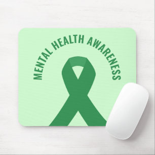 Mental Health Awareness Green Ribbon Mouse Pad