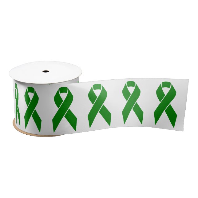 Mental Health Awareness Green Ribbon Satin Ribbon (Spool)