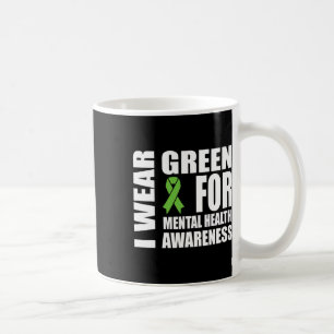 Mental Health Awareness Green Ribbon Support  Coffee Mug
