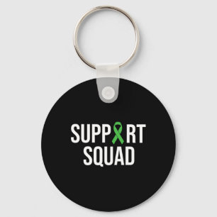 Mental Health Awareness Green Ribbon Support Squad Keychain