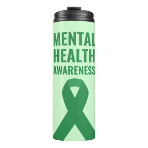 Mental Health Awareness Green Ribbon Thermal Tumbler