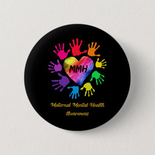 Mental Health Awareness Hands Gift  2 Inch Round Button
