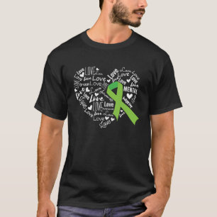 Mental Health Awareness Heart Green Support Ribbon T-Shirt
