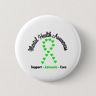 Mental Health Awareness Heart Ribbon 2 Inch Round Button
