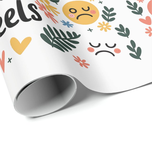 Mental Health Awareness Its All Good Emoticons Wrapping Paper (Roll Corner)