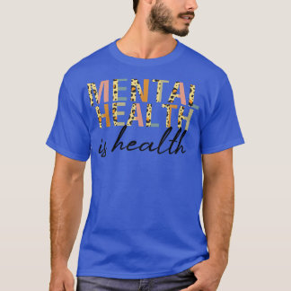 Mental Health Awareness Leopard Graphic Pastel Col T-Shirt