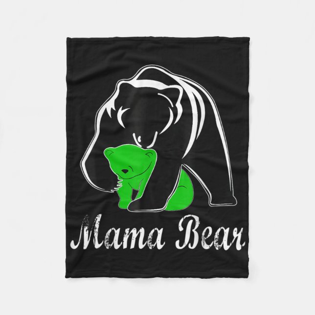 Mental Health Awareness Mama Bear Support Mental H Fleece Blanket (Front)