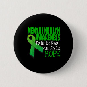 Mental Health Awareness  Mental Health Ribbon 2 Inch Round Button
