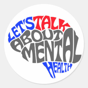 Mental Health Awareness Mind Classic Round Sticker