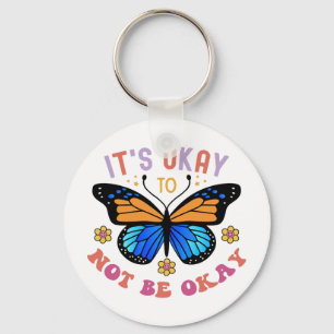 Mental Health Awareness Monarch Butterfly Keychain
