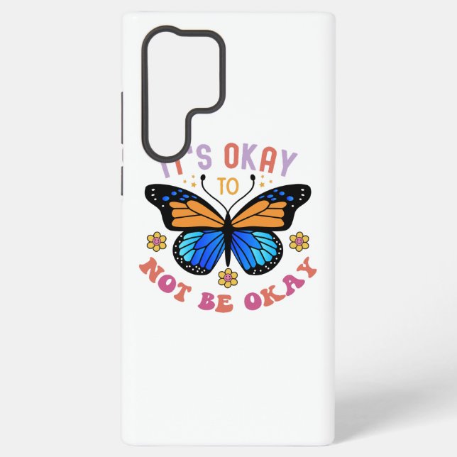 Mental Health Awareness Monarch Butterfly Samsung Galaxy S22 Ultra Case (Back)