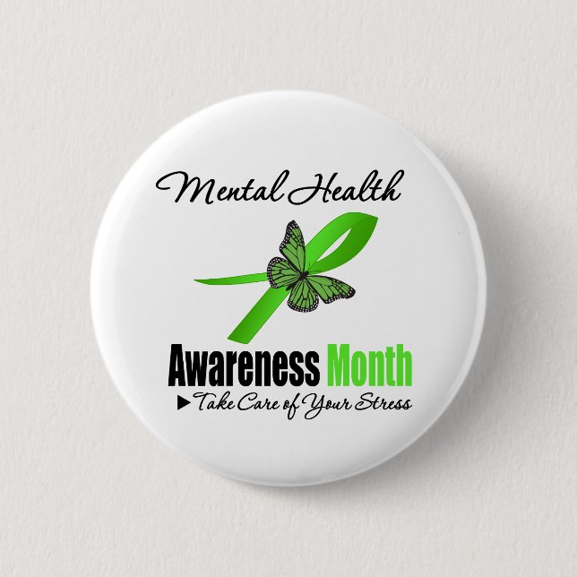 Mental Health Awareness Month 2 Inch Round Button (Front)