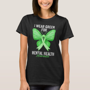 Mental Health Awareness Month Butterfly Light Gree T-Shirt