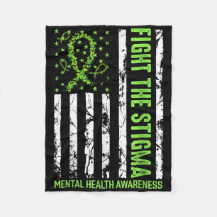 Mental Health Awareness Month Fight The Stigma Men Fleece Blanket