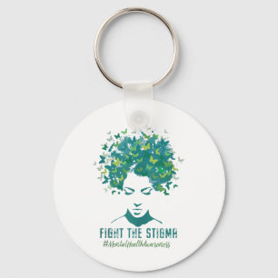 Mental Health Awareness Month Fight The Stigma Pos Keychain