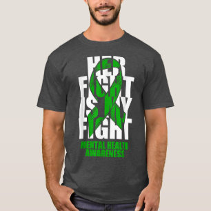 Mental Health Awareness Month Green Ribbon Her Fig T-Shirt