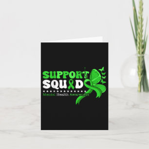 Mental Health Awareness Month Green Ribbon Support Card