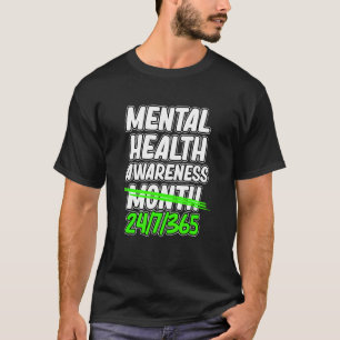 Mental Health Awareness Month Green Ribbon Support T-Shirt