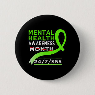 Mental Health Awareness Month Of May Fight The Sti 2 Inch Round Button