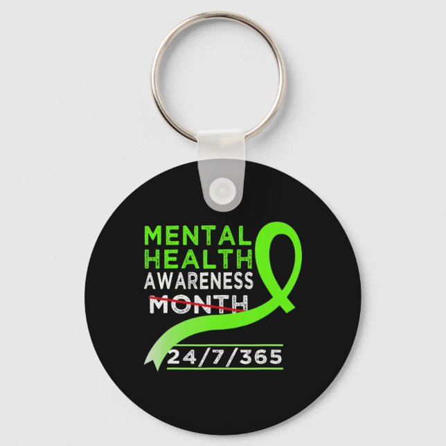 Mental Health Awareness Month Of May Fight The Sti Keychain (Front)