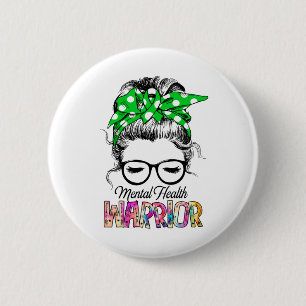 Mental Health Awareness Month Ribbon Gifts 2 Inch Round Button