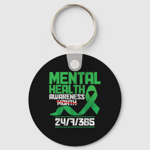Mental Health Awareness Month S Green Ribbon Keychain