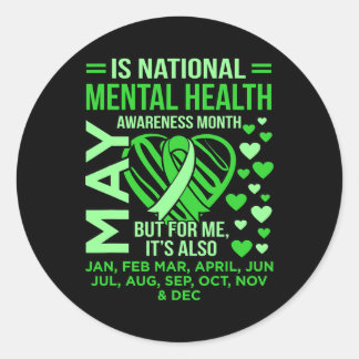 Mental Health Awareness Month Supporter Graphic  Classic Round Sticker