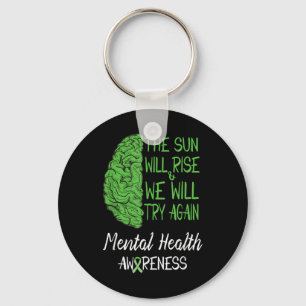 Mental Health Awareness Motivation Quote Brain Sup Keychain