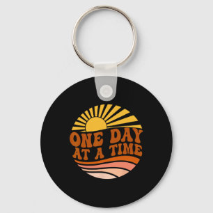 Mental Health Awareness One Day At A Time Retro Su Keychain