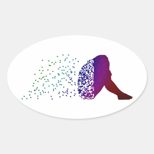 Mental Health Awareness Oval Sticker (Front)