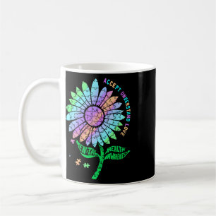 Mental Health Awareness Puzzle Sunflower  Coffee Mug