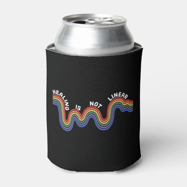 Mental Health Awareness Rainbow LGBTQ Can Cooler (Can Front)