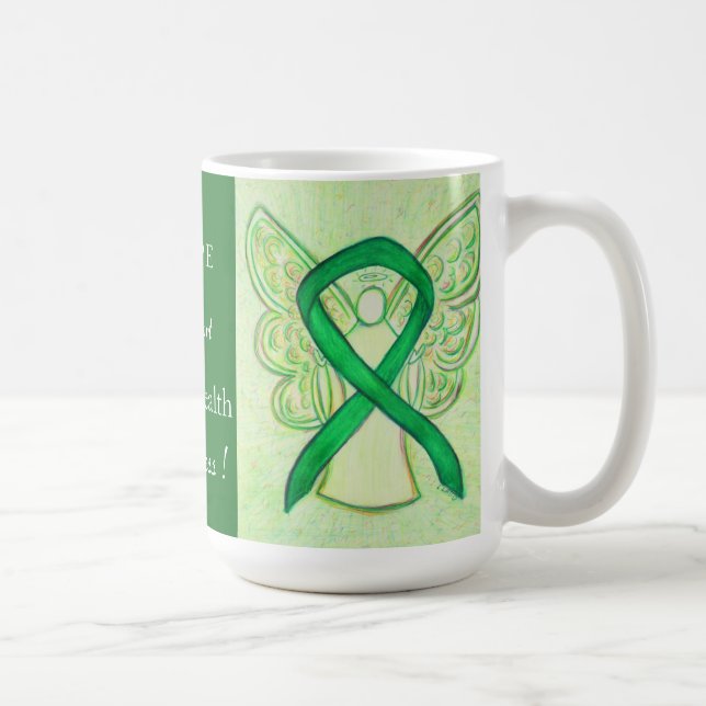 Mental Health Awareness Ribbon Angel Custom Mug (Right)