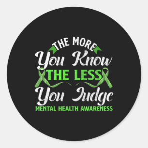 Mental Health Awareness Ribbon Design Psychiatric Classic Round Sticker