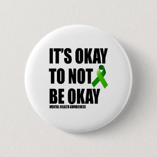 Mental Health Awareness Ribbon Shirt Long Sleeve _ 2 Inch Round Button