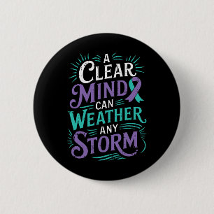 Mental Health Awareness Ribbon Suicide Prevent  2 Inch Round Button