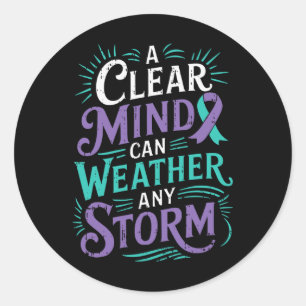 Mental Health Awareness Ribbon Suicide Prevent Classic Round Sticker