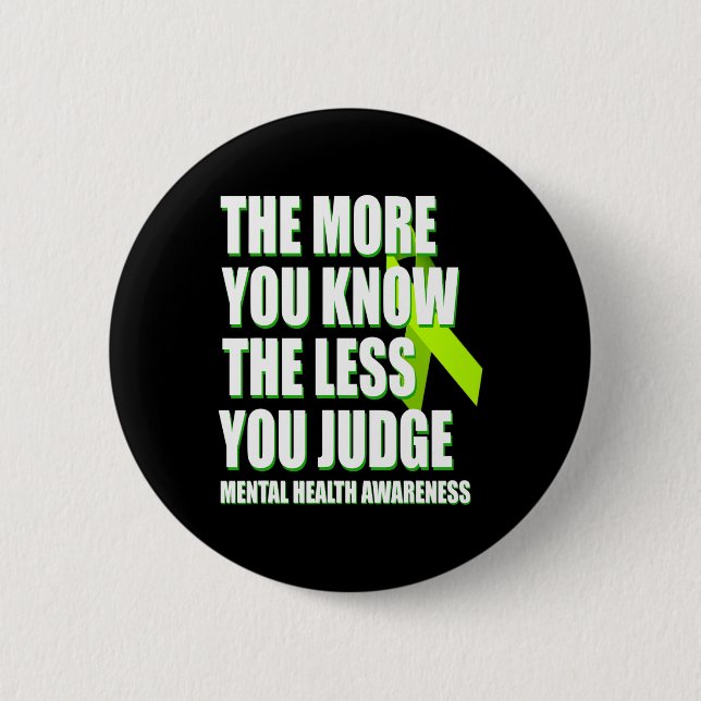 Mental Health Awareness  - Ribbon Support May Mont 2 Inch Round Button (Front)