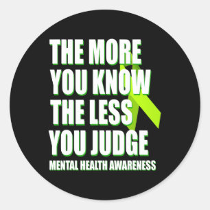 Mental Health Awareness - Ribbon Support May Month Classic Round Sticker