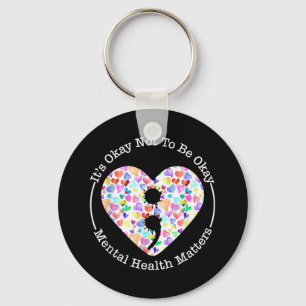 Mental Health Awareness Semicolon Heart Suicide Pr Keychain