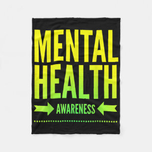 Mental Health Awareness Shirt Support Ribbon Gift Fleece Blanket