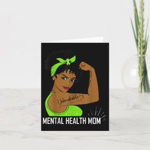 Mental Health Awareness Strong Mom Afro Mother Bla Card