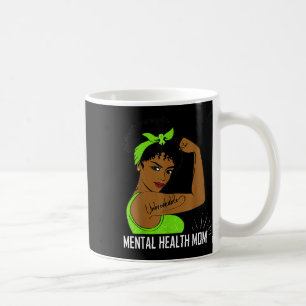 Mental Health Awareness Strong Mom Afro Mother Bla Coffee Mug