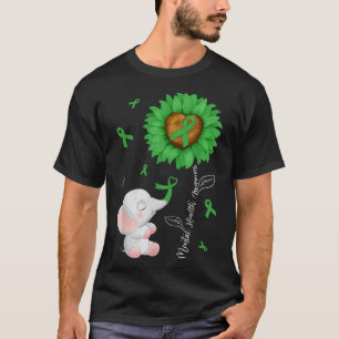 Mental Health Awareness Sunflower Elephant & G T-Shirt